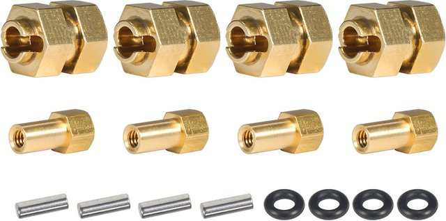 Fimonda Machined Brass Extended Wheel Hex Hub with Nuts 1/24 Bronco - Bild 1
