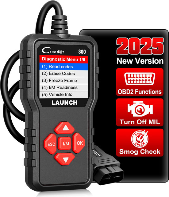 LAUNCH X431 CR300 OBD2-Scanner Diagnosetool mit I/M-Motorprüfung und Batterietester in Schwarz - Bild 1