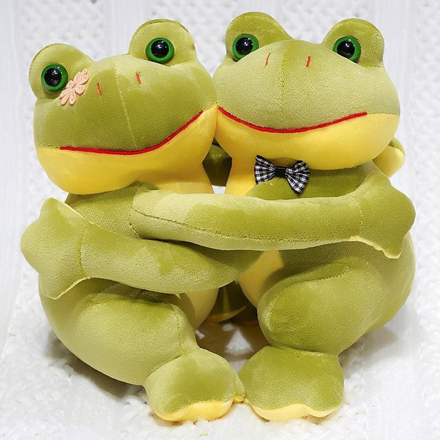 Yiran Health & Beauty Frosch Plüschtier, Rosa Grün Gelb, 23cm - Bild 1