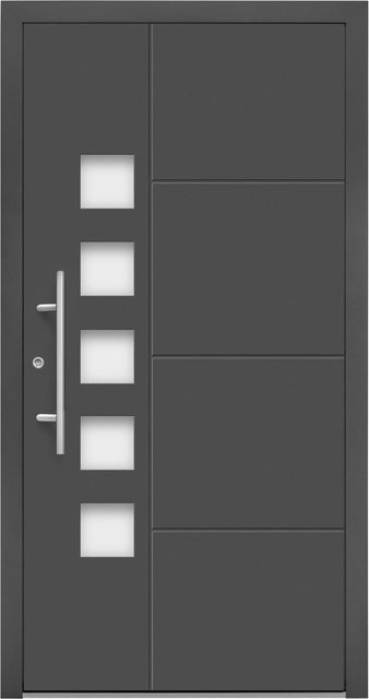 Splendoor Moderno M520/P Aluminium-Haustür mit Glaseinsatz in Anthrazit Metallic, B/H: 110 x 210 cm, Anschlag Links - Bild 1