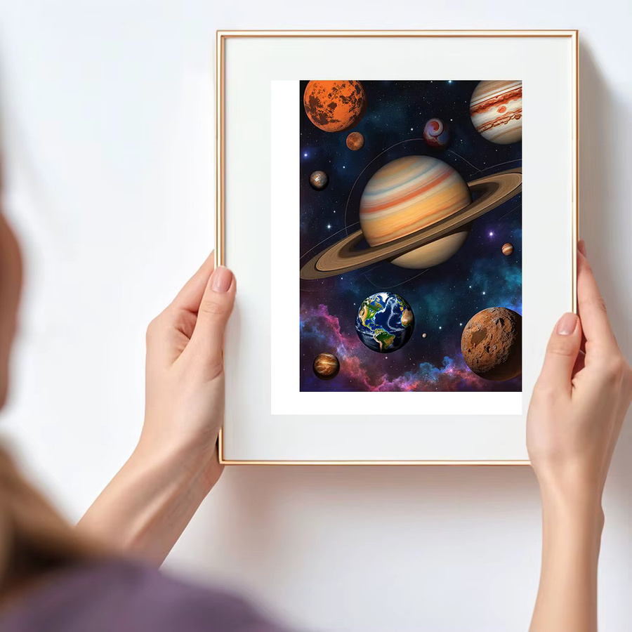 Huacan 5D Diamantgemälde Sternenplanet Landschaft Wanddekoration Multicolour Durchmesser: 30,0 cm - Bild 3