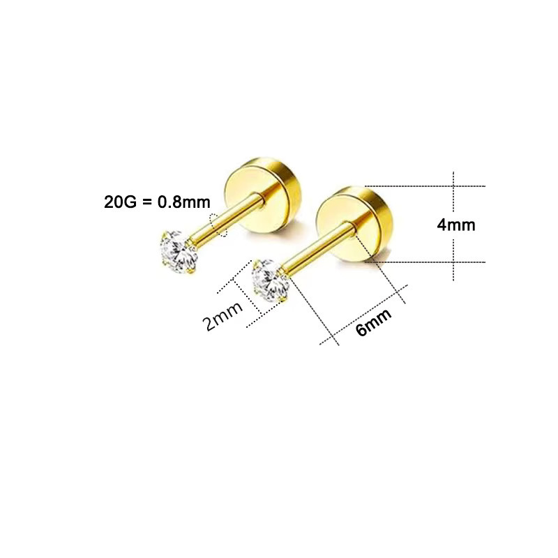 Mling Ohrstecker, Chirurgischer Edelstahl, Zirkonia, Damen - Bild 2