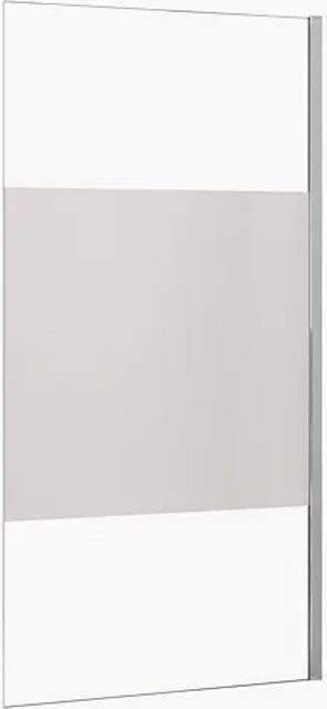 Duschparadies Walk-in Duschwand aus Glas mit Milchglasstreifen, B/H: 120 x 200 cm, 10mm Nano-Glas, verchromt - Bild 1