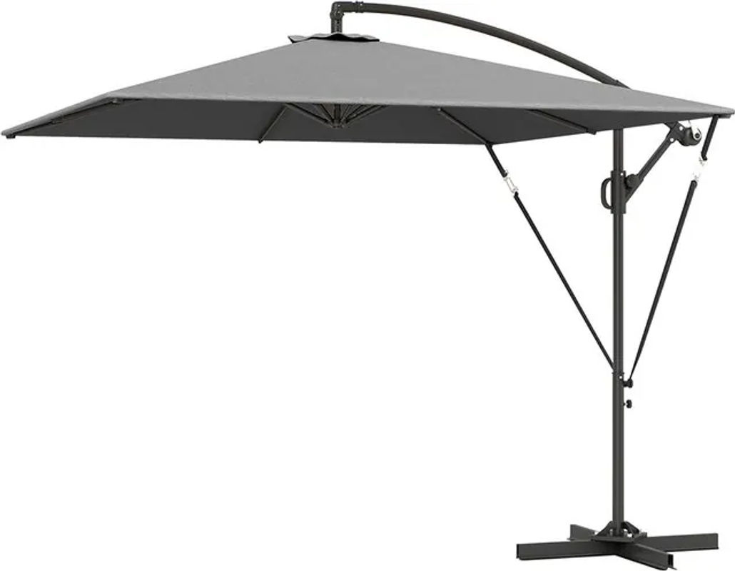 Outsunny Ampelschirm grau aus Polyester mit UPF 50+ B/H/L: 250 x 235 x 295 cm - Bild 5