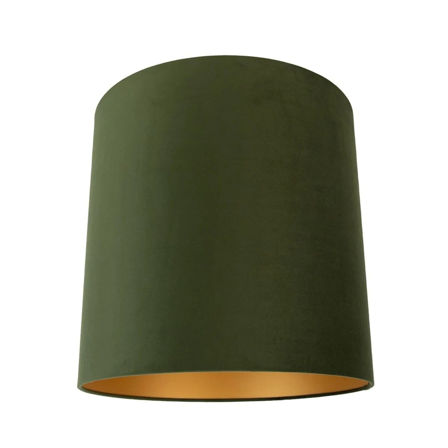 QAZQA Samt Lampenschirm Grün mit goldener Innenseite, rund, E27, Durchmesser: 40 cm, Höhe: 40 cm - Bild 2