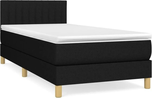 vidaXL Boxspringbett mit Matratze Schwarz Hybrid mit Taschenfederkern B/T: 100 x 200 cm - Bild 1