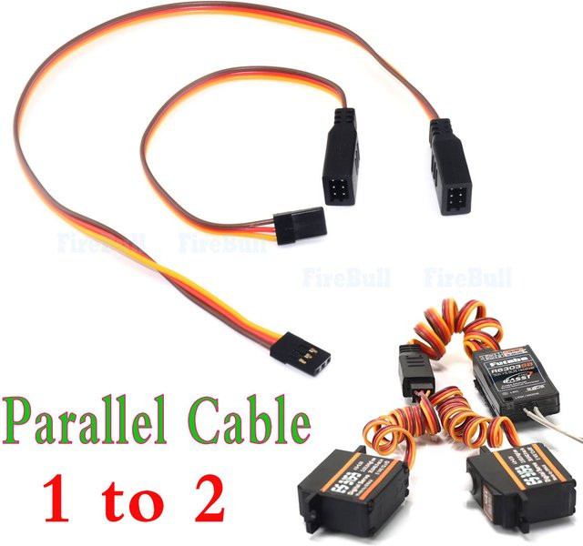 VWINRC Servo Parallele Kabelverlängerung und Y-Splitter für RC Auto, Boot, Flugzeug und Quadcopter, Mehrfarbig - Bild 1