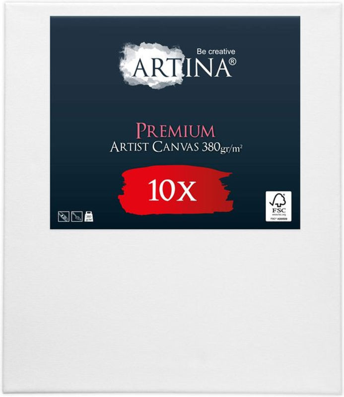 Artina Keilrahmen Leinwand Premium 10er Set Weiß B: 50 cm, H: 70 cm - Bild 1