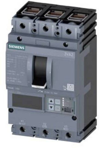 Siemens 3VA2163-6JQ36-0AA0 Leistungsschalter in Grau mit einem Einstellbereich von 25 - 63A und einer maximalen Schaltspannung von 690 V/AC - Bild 1