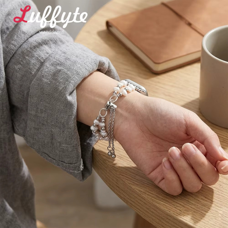 Luffyte Uhrenarmband Perlen, Damen, kompatibel mit Apple Watch - Bild 3