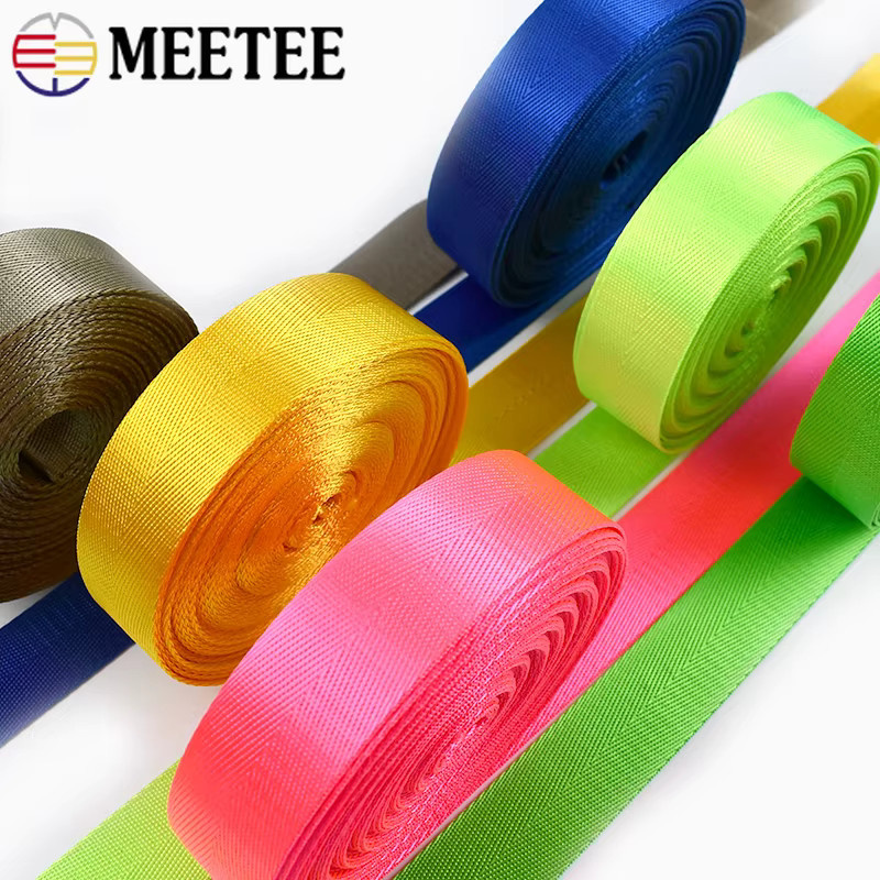 Meetee Nylon Gurtband als DIY Nähzubehör für Hundehalsbänder und Rucksäcke, 2 Meter Länge, Farben: Braun und Mehrfarbig - Bild 4