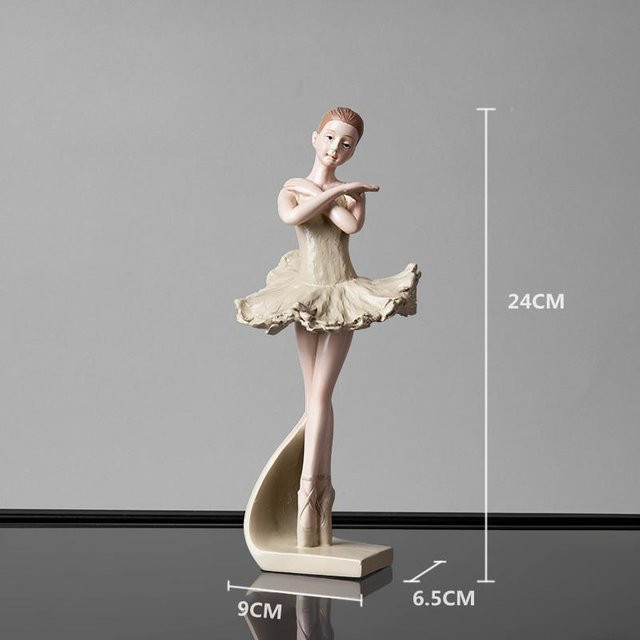 Yiran Furniture Ballettmädchen Ornament Tänzerin aus Kunstharz für die Tischdekoration - Bild 1