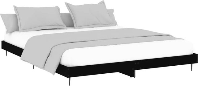 vidaXL Bettgestell aus Holzwerkstoff und Metall in Schwarz B/T/H: 200 x 200 x 20 cm - Bild 1