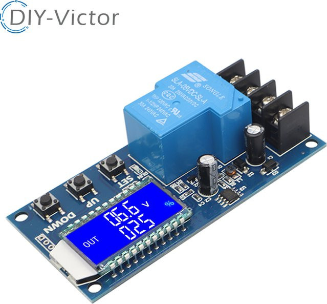 XY-L30A Lithium-Batterie Ladesteuerung Modul mit Überladungsschutz und Schalter, Blau - Bild 1
