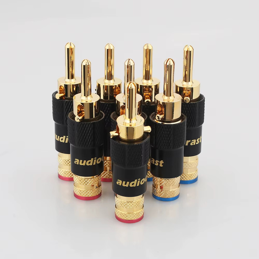 Audiocrast B109G Bananenstecker Gold/Rhodium-beschichtet mit Doppelschrauben-Verriegelung für Lautsprecherkabel-DIY - Bild 2