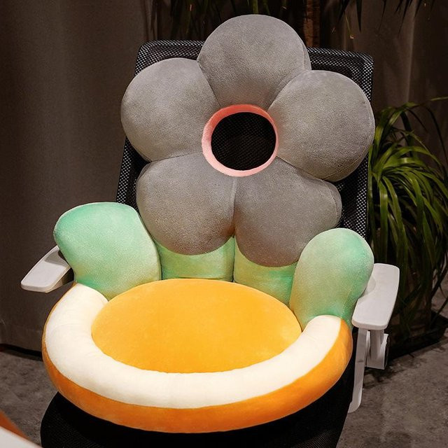 Sonnenblumenkissen mit Lordosenstütze aus Memory-Foam in Grau und Multicolour, B/H: 50 x 45 cm - Bild 1