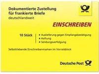 Deutsche Post Briefmarke Einschreiben national in Gelb - Bild 1