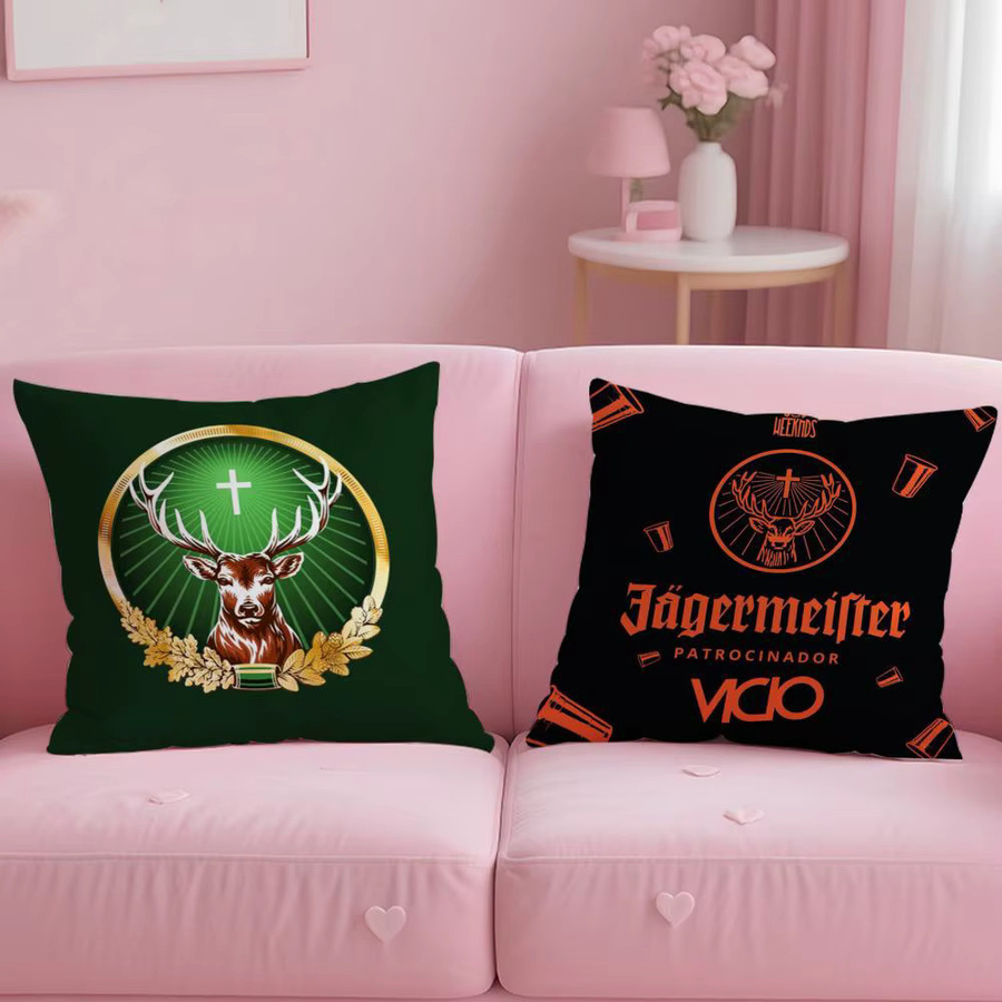 J-Jager-M-meisters S Kissenbezug aus Plüsch in Schwarz mit doppelseitigem Grafikdruck, quadratisch, 30 x 30 cm - Bild 4