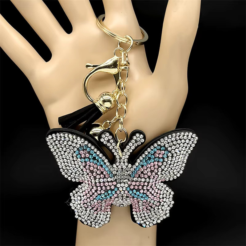 Lovely FAJA Anhänger Schmetterling, Bunte Strass, Edelstahl, Gold Farbe, Damen - Bild 2
