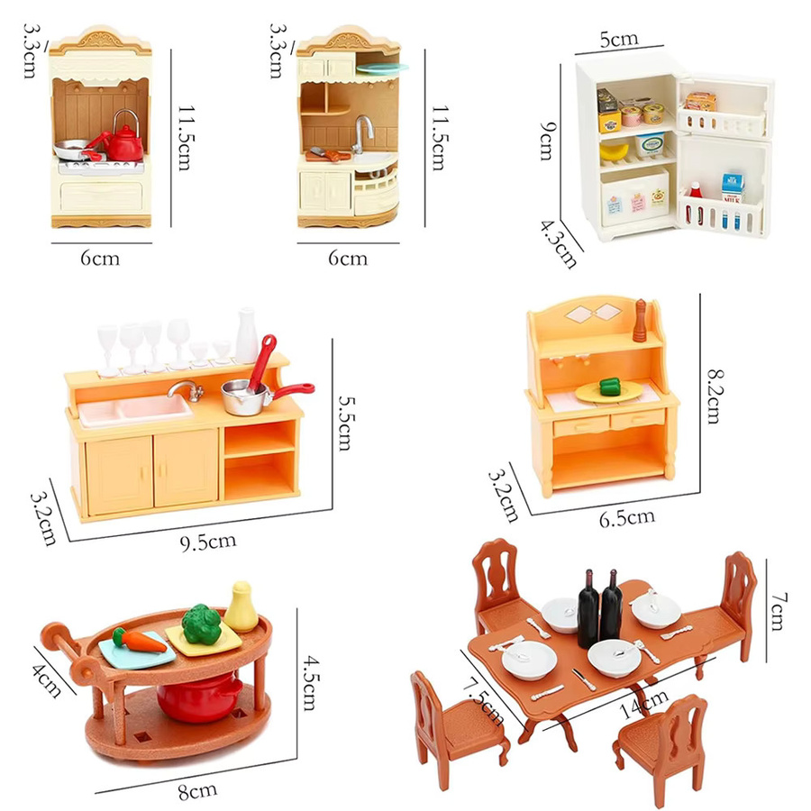 MSFTOYS Puppenhaus Möbel Küche Spielset, Zubehör, Bunt / Mehrfarbig - Bild 2
