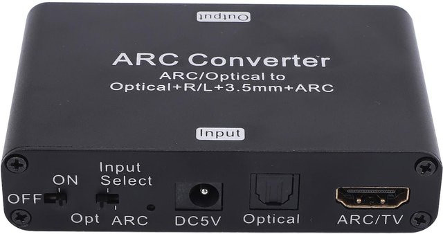 DIYelecs HD Multimedia Interface ARC Konverter 192KHz DAC Digital zu Analog Wandler in Schwarz mit HDMI, Optisch und 3,5mm Klinke für deinen TV - Bild 1