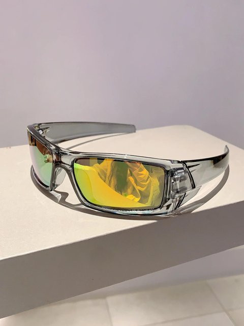 Wipon Sonnenbrille Wrap Around, Metall, Vollrand, Unisex, weiß, transparent - Bild 1