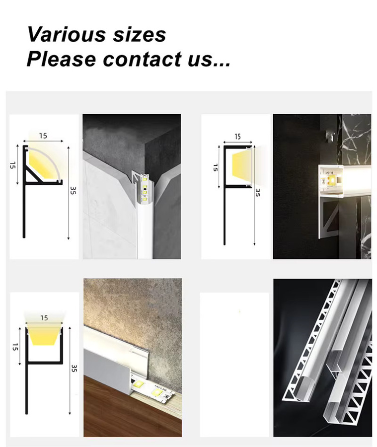 Industrielles LED-Aluminiumprofil von Ksdligh in Silber für lineare Beleuchtung an Decken, Wänden und im Badezimmer - Bild 3