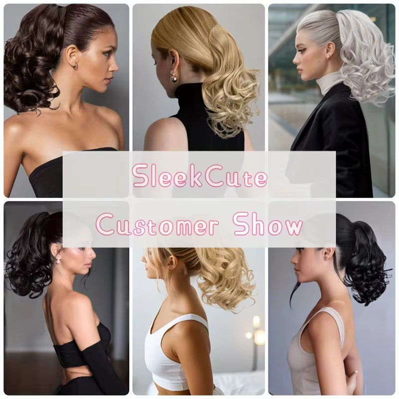 LUPU Clip-in-Haarverlängerung, kurz lockig, 30 cm, Damen - Bild 5