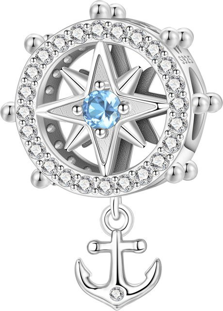 CYCUFF Anhänger, 925 Silber, Perle, Zirkonia, Ruder, Quasten, Schiffsanker - Bild 1