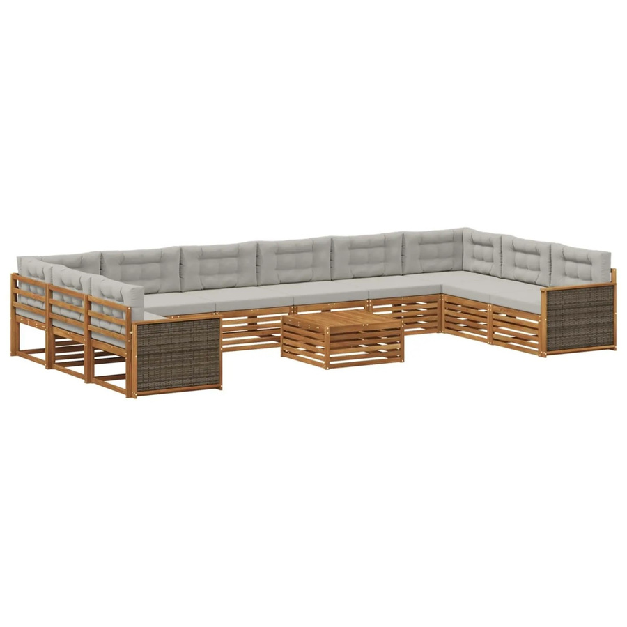 vidaXL Sofagarnitur aus Massivholz Akazie mit 11 Kissen und Armlehnen - Bild 2