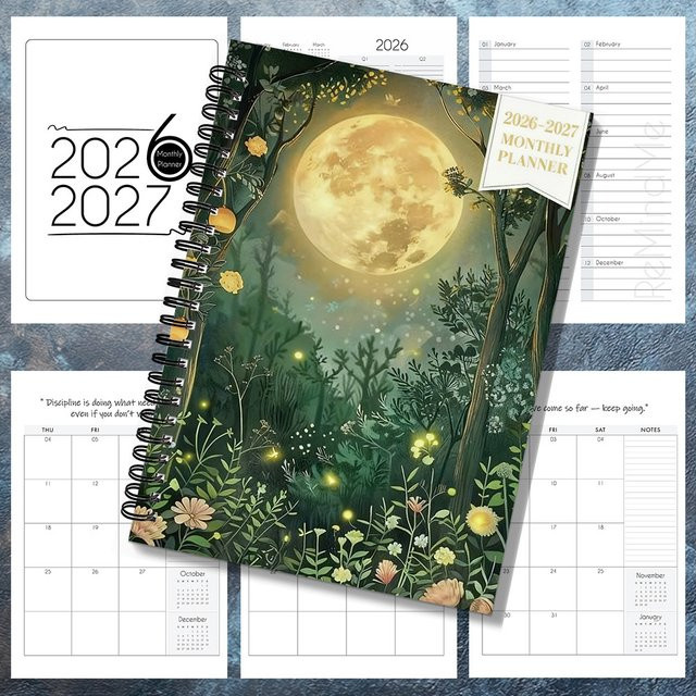 Planer 2026-2027 für Büro und Schule, 24 Monate Monatsplaner, A5 Softcover, Mehrfarbig - Bild 1