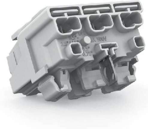 WAGO Netzanschlussklemme für starre Leiter 0,5-2,5 mm², 3-polig, Weiß, 500 Stück - Bild 1