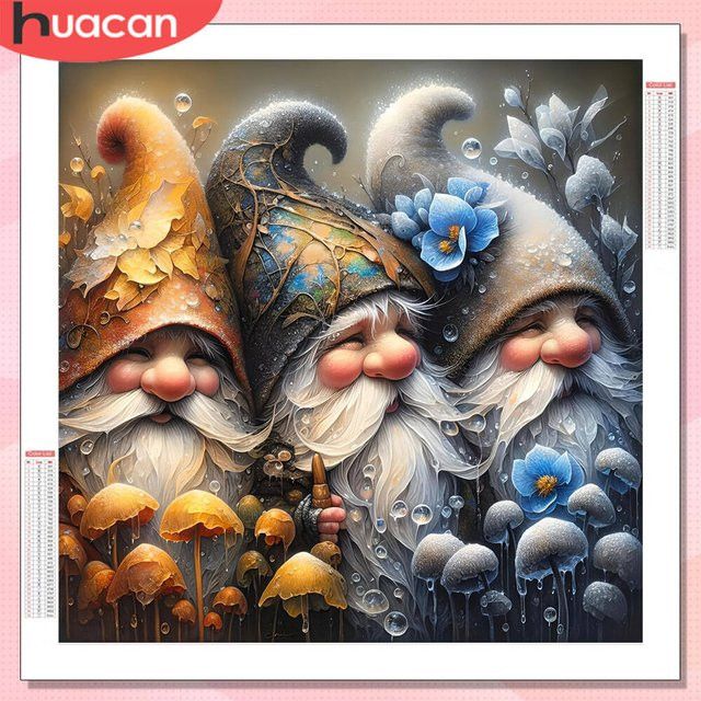 HUACAN 5D DIY Diamantmalerei Kobold Zwerg Cartoon Mosaik Strass Bild Multicolor B/H: 20 x 20 cm - Bild 1