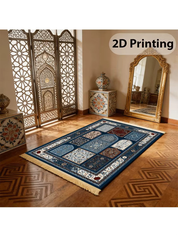 VIKAMA Persischer Gebetsteppich mit Patchwork-Muster, Waschbarer Islamischer Gebetsteppich im Orientalischen Design für Zuhause und Reisen - Bild 6
