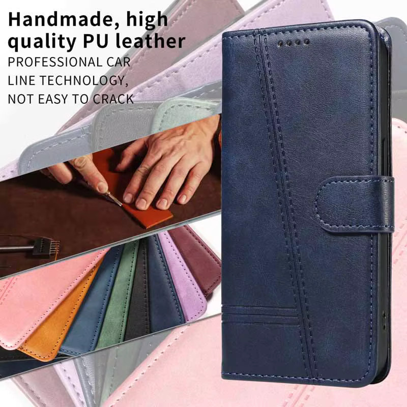 Leder-Handyhülle für Poco F6 X6 M6 F8 Ultra F7 X7 M7 M8 X8 Pro Max X8Pro C65 C71 C75 C85 4G 5G Flip Wallet Kartenetui in Gold - Bild 2
