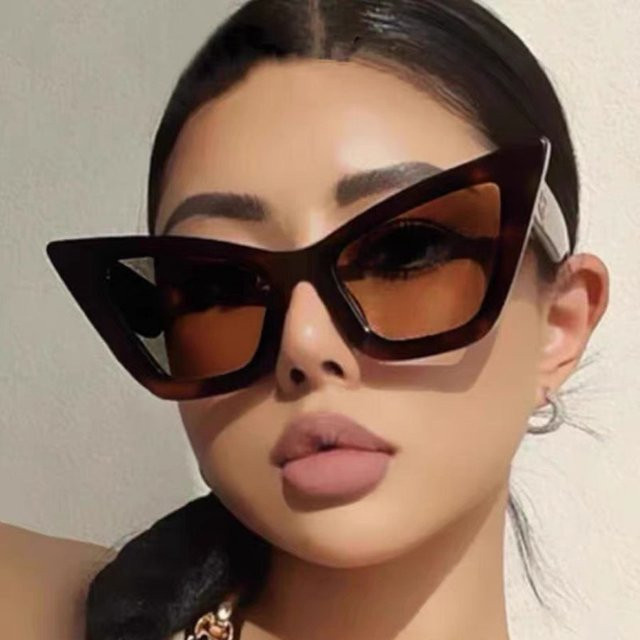 Sonnenbrille Cat-Eye, Unisex, Vollrand, Kunststoff, Braun - Bild 1