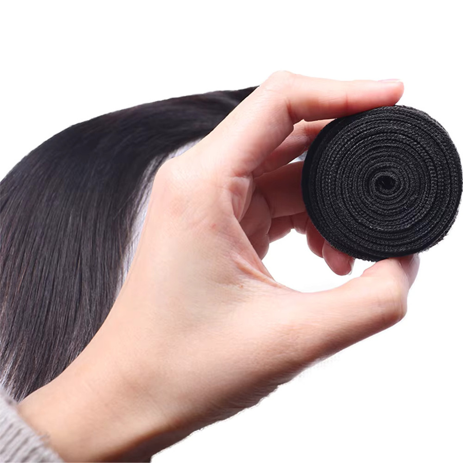 Fuduete Echthaar-Bündel, peruanisches Remy-Haar, schwarz, glatt - Bild 4