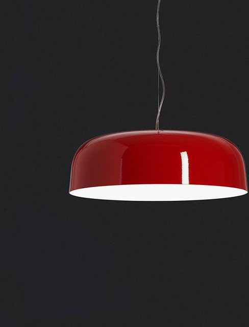 Oluce Canopy 421 LED-Pendelleuchte in Rot mit warmweißem Licht (3000K) - Bild 1