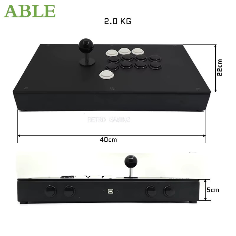 FightBox M8-CrossUP Arcade Joystick Controller in Schwarz für PC mit zusätzlichem D-Pad, programmierbaren Tasten, SOCD Turbo und Anti-Rutsch-Funktion - Bild 4