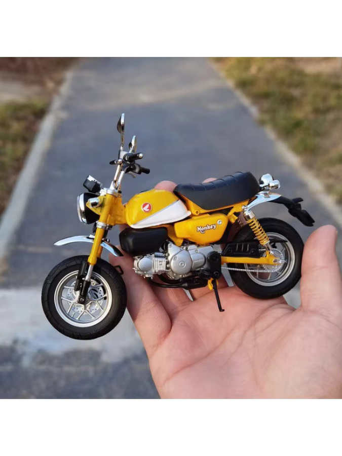 1:12 Monkey 125 Motorrad-Spielzeug, Druckguss-Metallmodell, Gelb - Bild 5