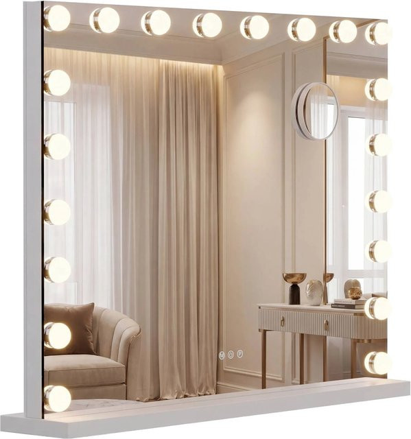 DELUKE Schminkspiegel DORA Hollywood Kosmetikspiegel mit Licht in Weiß, B/H: 80 x 62 cm, Tiefe: 3 cm - Bild 1