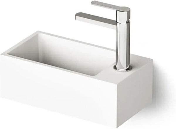 PAA Waschbecken MI/A aus Mineralwerkstoff in Weiß - Matt, B: 210 cm, T: 40 cm, H: 14 cm