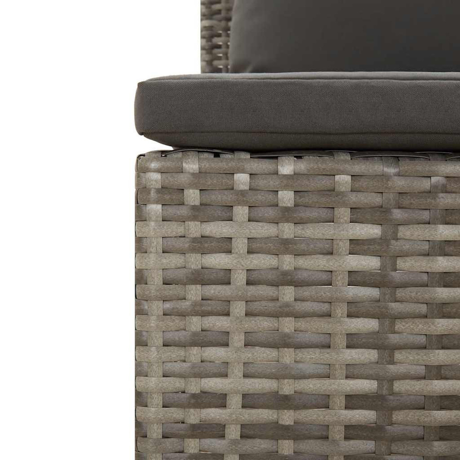 vidaXL Gartensofa 2-Sitzer aus Polyrattan mit Kissen in Grau - Bild 5