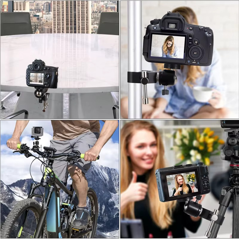 DIXSG Super-Klemme 360 Grad Kugelkopf-Magischer Arm mit 1/4 und 3/8 Zoll Gewinde in Schwarz für DSLR-Kamera, Monitor, LED-Licht und Mikrofon - Bild 4
