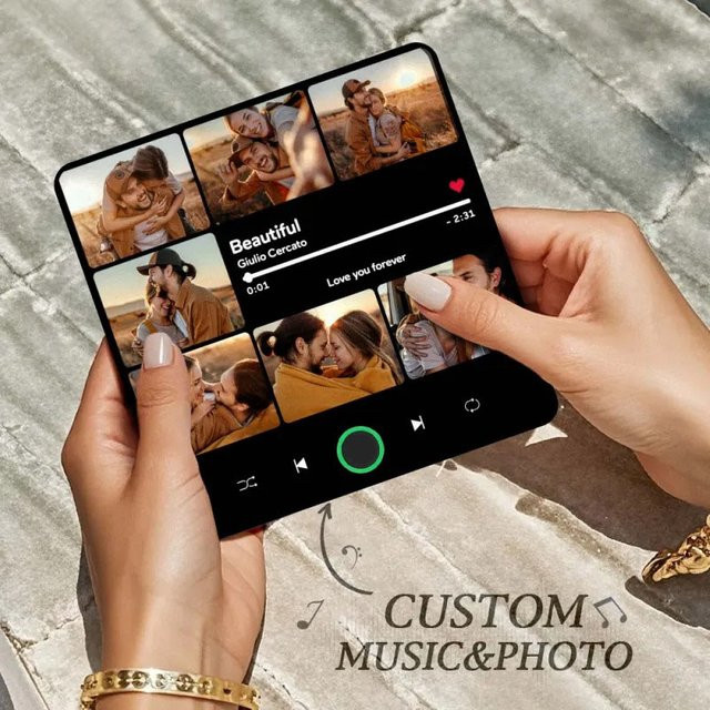 7 Stück personalisierte Foto-Musik-Kühlschrankmagnete mit Rahmen von WEMARCHJULY - Bild 1
