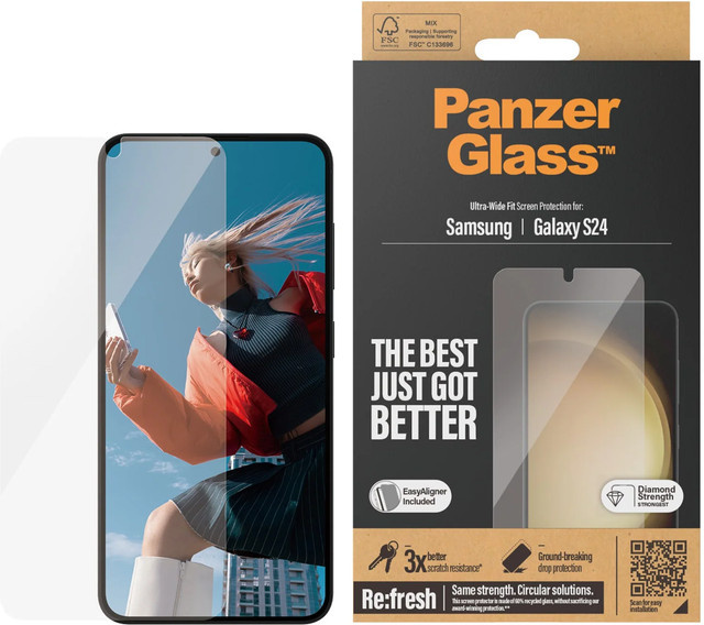 PanzerGlass ScreenPro Schutzglas für Samsung Galaxy S24, Ultra-Wide Fit, transparent - Bild 1