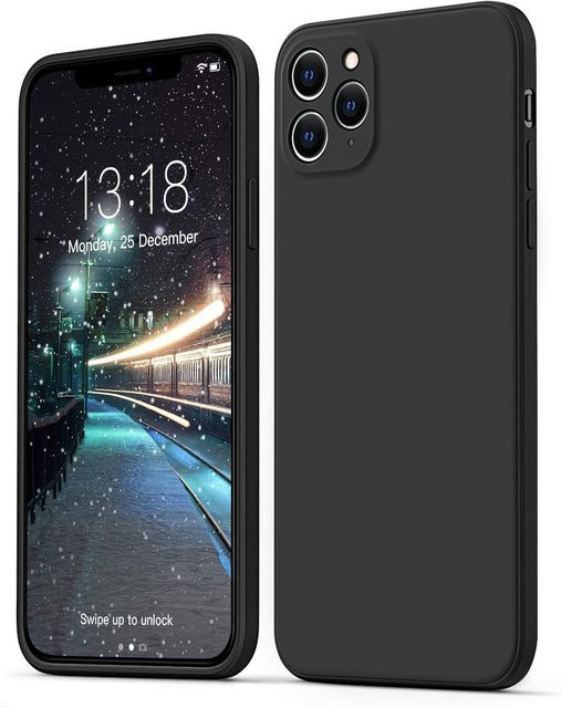 Matte Silikon-Schutzhülle für Apple iPhone 11 bis 16 Pro Max in Schwarz - Bild 1