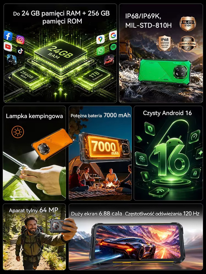 Robustes Cubot KingKong ES 5 Smartphone in Grau mit Android 16, 256 GB ROM, 6,88-Zoll-120Hz-Display, 7000mAh Akku und NFC - Bild 7