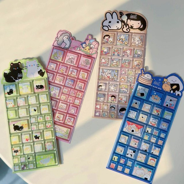NEKONI Cartoon Happy 3D Aufkleber Multicolour für Scrapbooking und Journaling - Bild 1