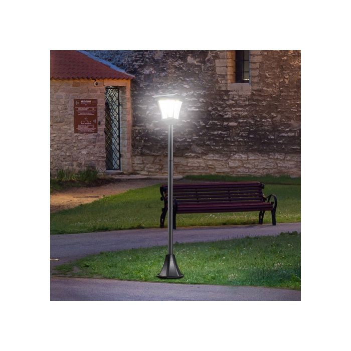 MUVOE Solar-Stehleuchte Gartenlaterne im Retro-Design, Schwarz, 40 Lumen, B/T/H: 18 x 18 x 160 cm - Bild 3
